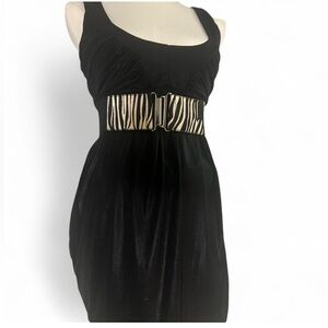 Bebe🖤Authentic Early 2000s Black babydoll dress with ruffles XS Stretchy